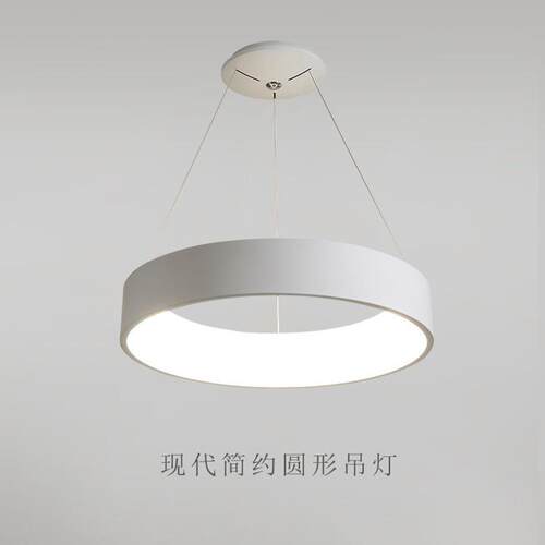 简约现代客厅白色按钮式家用创意个性灯简约艺术led吊灯北欧环形