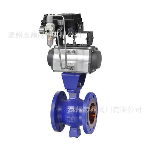 TVQ647H-16C-DN50-DN600气动调节V型球阀涡轮传动剪切作用防卡堵