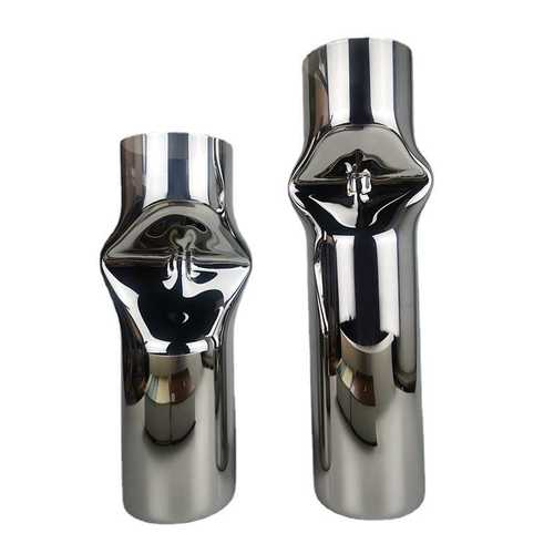 夹扁银色花瓶现代创意客厅插花花瓶样板房餐桌展示柜艺术花瓶摆件