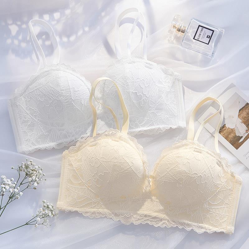 乳胶聚拢内衣女夏小胸显大无钢圈平胸专用半杯文胸罩收副乳防下垂