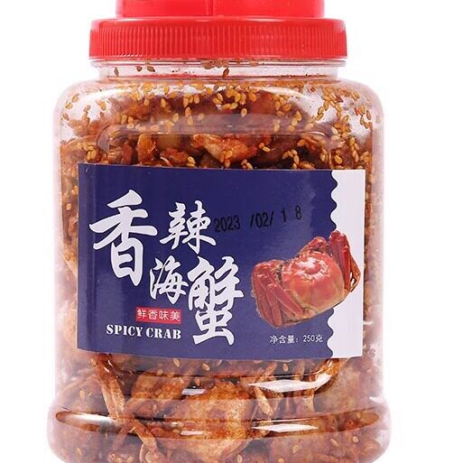 新货俏味良品网红香辣小螃蟹香辣蟹即食250g甜辣海蟹休闲零食海产