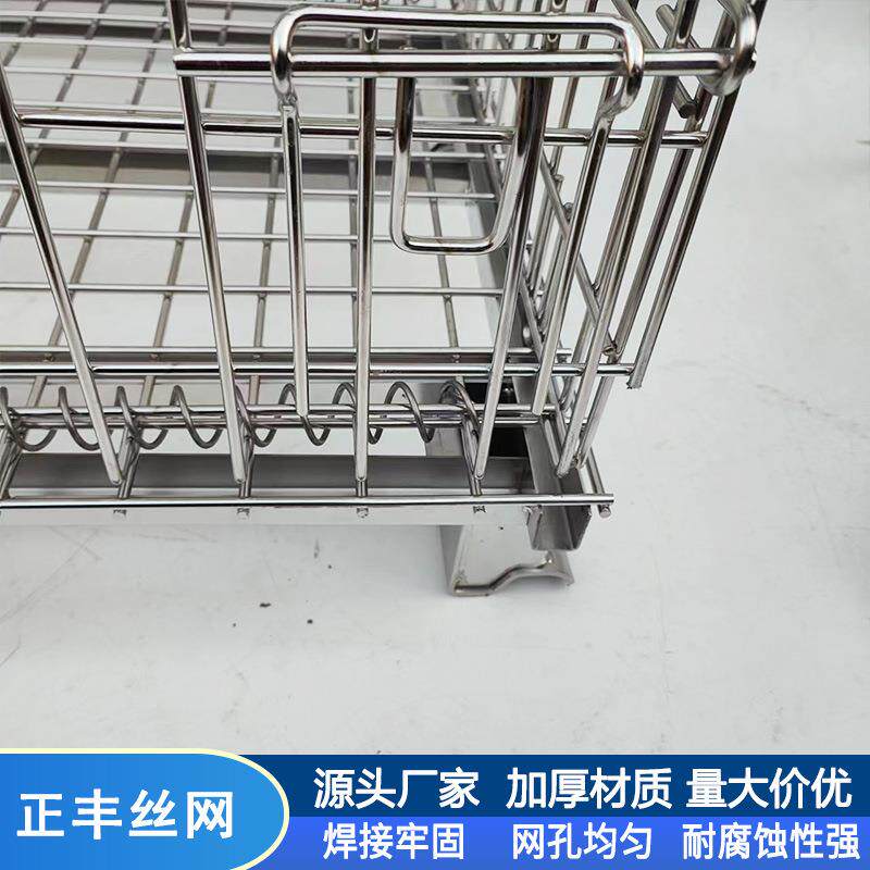 折叠式仓储笼金属储物笼厂家供应不锈钢周转框镀锌蝴蝶笼储物箱图片