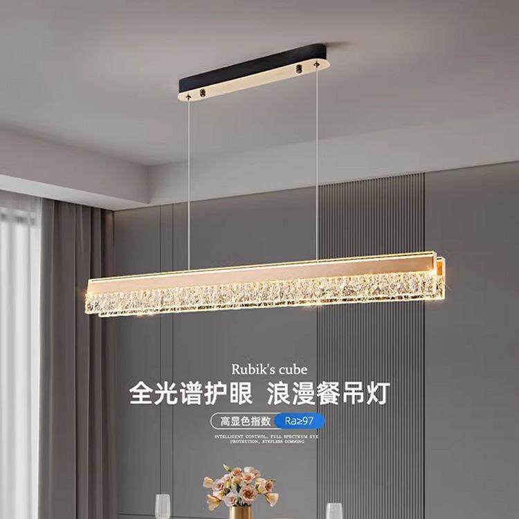 现代简约餐厅吊灯个性创意LED北欧极简一字长条餐桌吧台轻奢吊灯