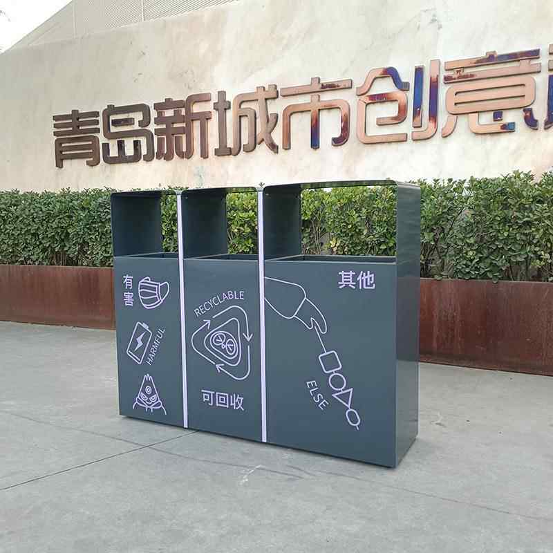 户外分类垃圾桶不锈钢可回收果皮箱商用小区学校市政环卫垃圾筒