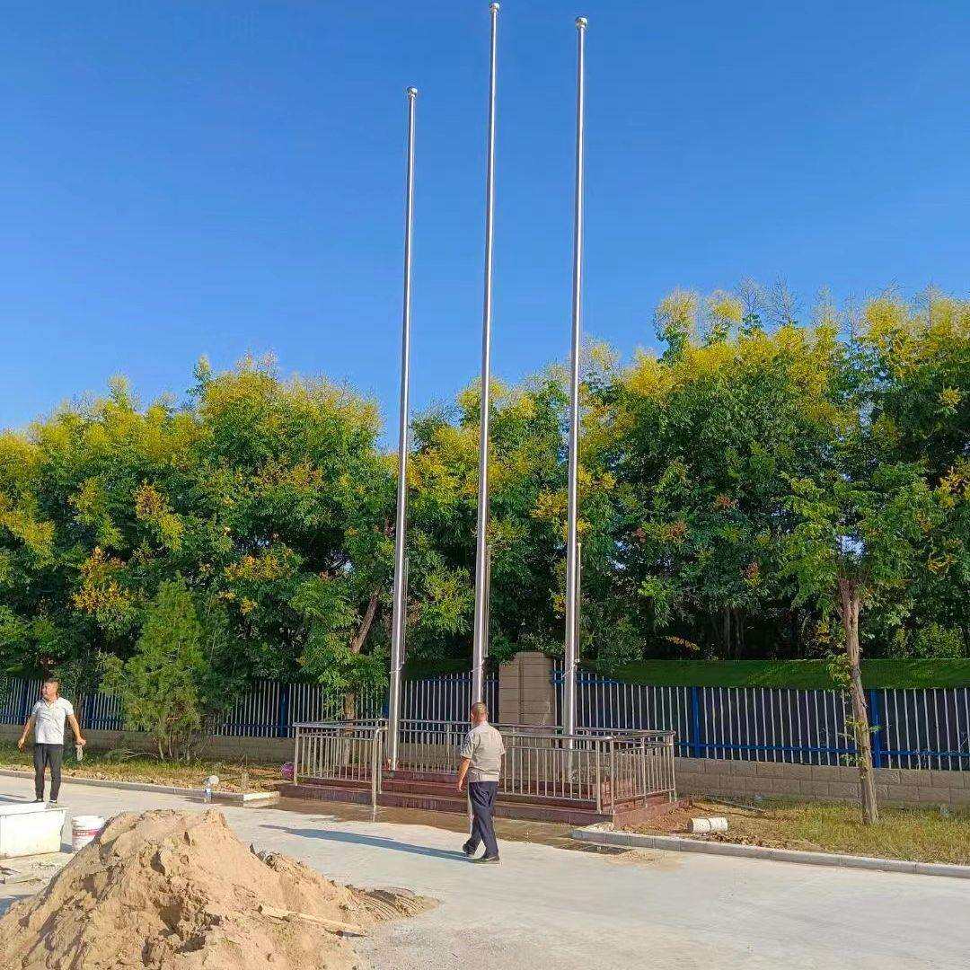 户外304锥形一体不锈钢旗杆15米手动学校国旗杆结实耐用耐生锈