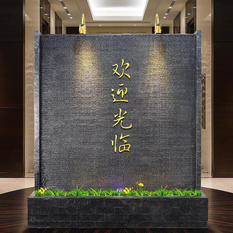 大型欧式水幕墙流水墙酒店庭院室户外鱼池假山摆件树脂招财水景墙