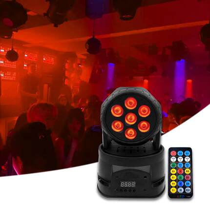 全彩7颗10w摇头帕灯染色频闪彩灯led声控婚庆旋转闪光氛围舞台灯