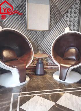 创办意玻璃钢商酒场咖啡杯ISP软包休闲椅别墅阳台客厅店座椅公招