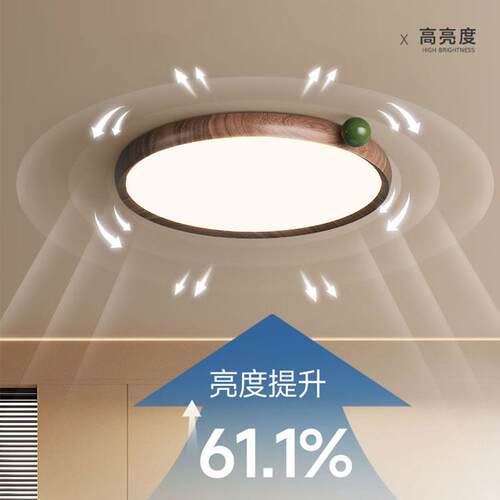 古中古45复书卧房光护眼儿童房全谱中山灯具果果灯原木风室吸顶灯