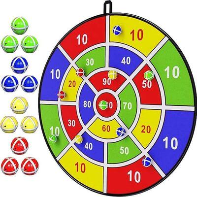 Large Dart Board 72CM, Kids Dart Board with Sticky Balls, Bo