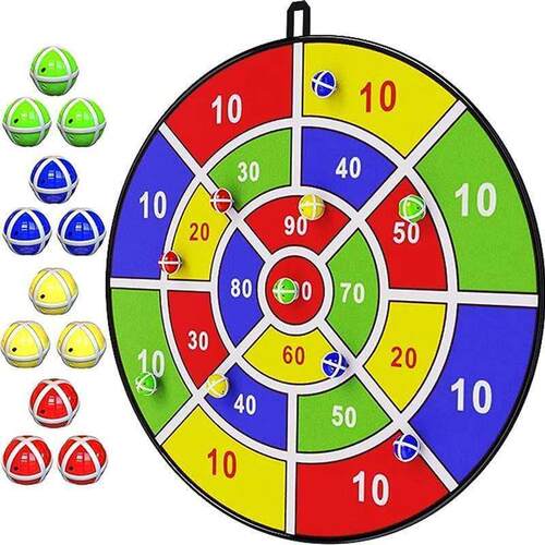 Large Dart Board 72CM, Kids Dart Board with Sticky Balls, Bo