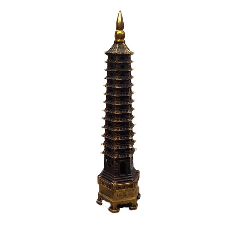 仿古黄铜文昌塔书房摆件古玩收藏铜鎏金文昌塔摆设工艺品
