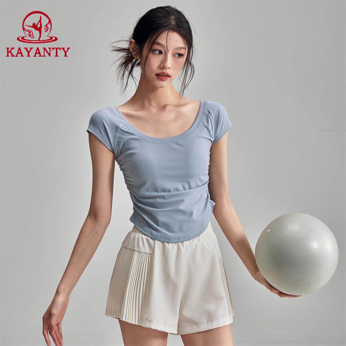 KAYANTY修身显瘦普拉提训练上衣运动T恤套装夏季薄款瑜伽服短袖