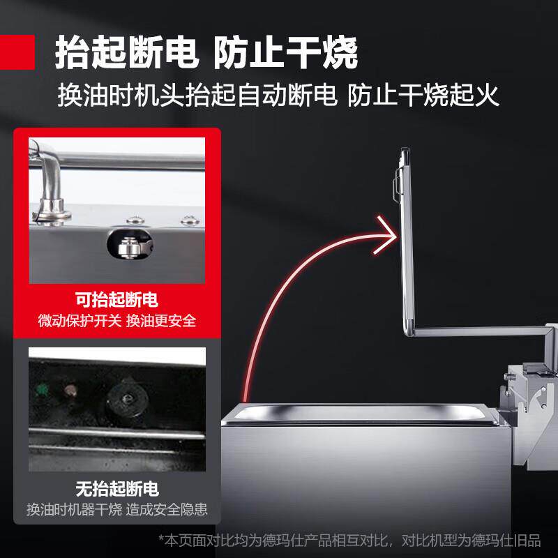 德玛仕 商用油炸锅炸鸡排薯条加厚不锈钢单缸双缸电炸炉 DZL101D
