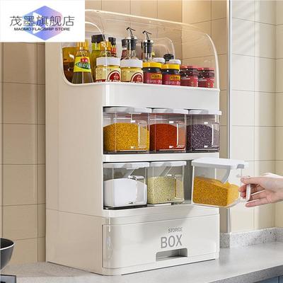 灶台上面的置物架厨房用品家用大全调料筷子盒刀架台面调味厨具收