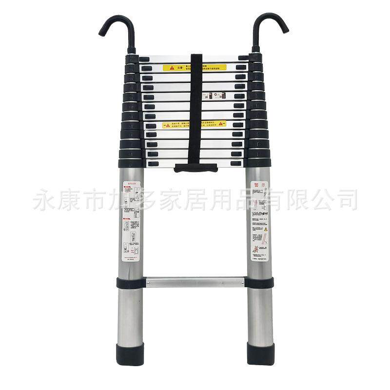 带挂钩梯子伸缩梯竹节家用梯折叠梯升降楼梯加厚铝合金工程梯