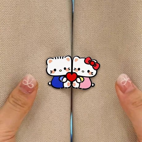 可爱猫咪窗帘磁吸扣防漏光闭合免缝窗户遮光神器门帘固定扣隐形扣