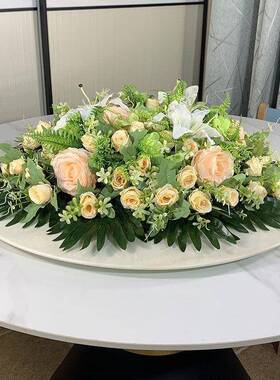 UZ/ZLVd+酒店桌摆花桌面装饰花仿餐花假花绢花设饭店餐厅圆桌转盘