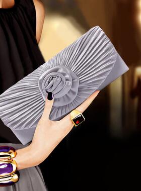 潮牌韩版新款女士晚宴手拿包链条小包名媛宴会包配旗袍礼服手抓包