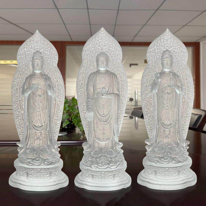 琉璃佛像装饰西方三圣阿弥陀佛摩诃德观音菩萨观音家中国风崇拜