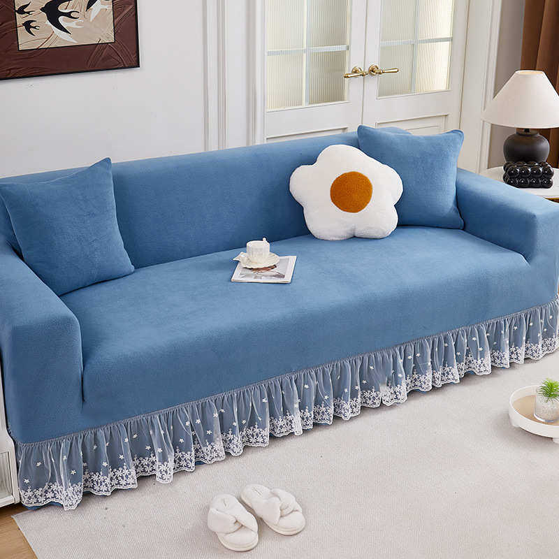 2025新款纯色蕾丝边奶油风沙发套四季通用型防猫抓坐垫全包万能套,居家布艺,沙发套,淘宝优惠券,粉丝福利购,淘宝优惠卷