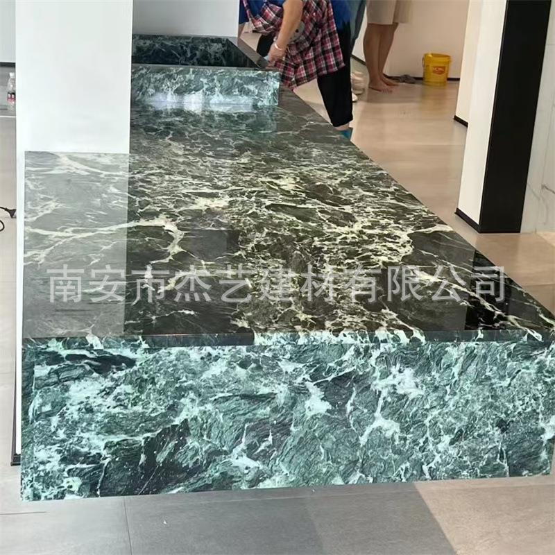 奢石谱拉达绿意式轻奢餐桌台面桌子天然大理石洗手盆背景墙