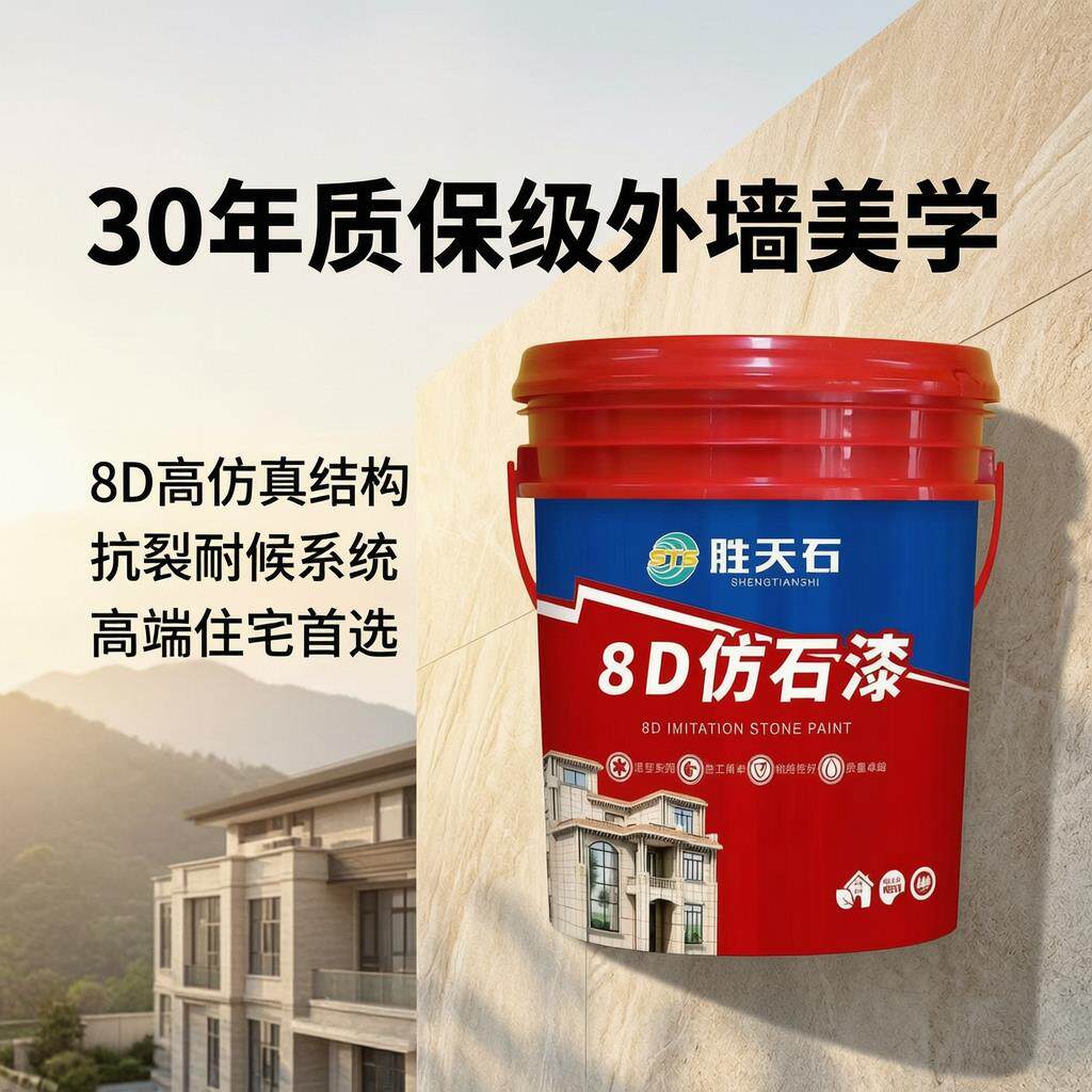 水包砂仿石漆外墙漆涂料彩点真石漆抗裂耐候高端住宅专用抗裂防水