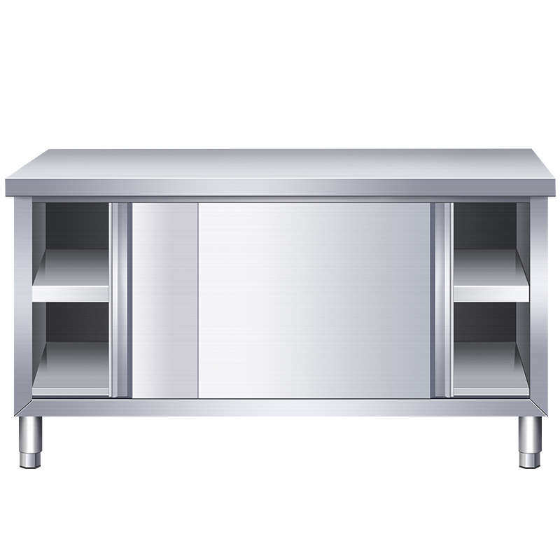 304特厚不锈钢拉门工作台厨房操作台面案板切菜桌子家商用储物柜,家装主材,商用厨房操作台/工作台,淘宝优惠券,粉丝福利购,淘宝优惠卷