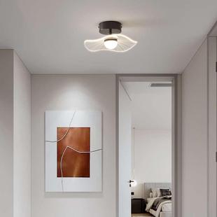 过道灯日式 简约走廊楼梯阳台衣帽间门厅入户玄关全铜荷叶吸顶灯