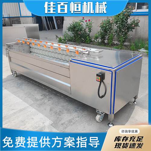 柑橘柠檬平行毛辊清洗机 海蛎子毛刷清洗分选机 百香果毛桃洗果机