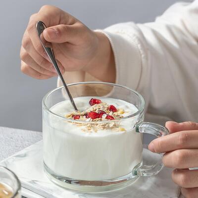 水杯耐热玻璃杯子大容量牛奶杯麦片杯酸奶杯家用食品级加厚