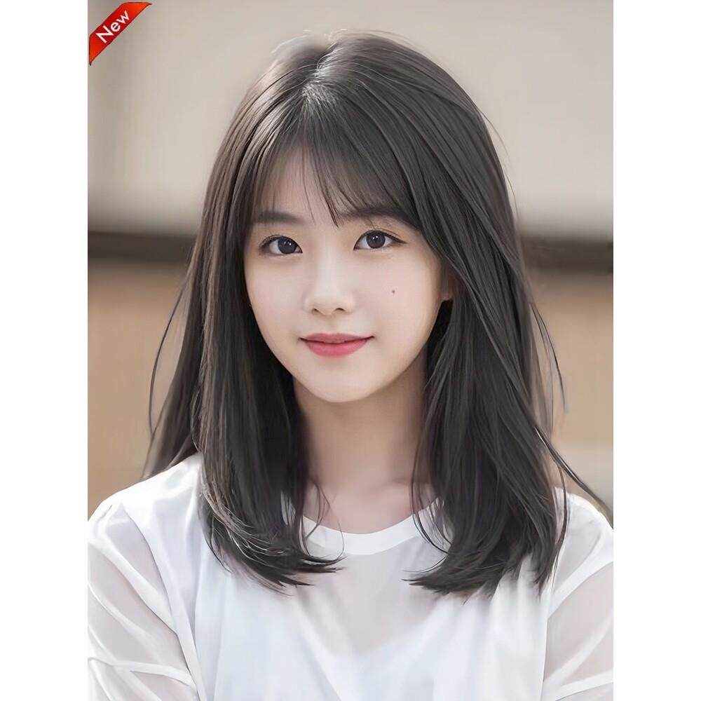 假发女中长发全头套自然齐肩锁骨发彷全真人发短发整顶假发套