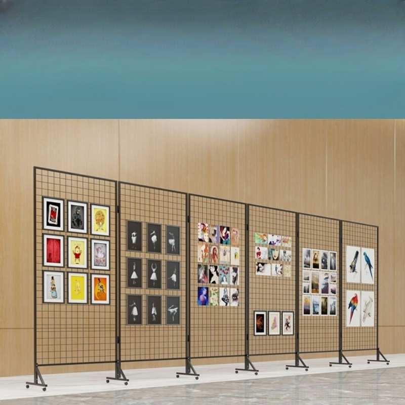 幼儿园作品展示架折叠网格展示架画展画室移动展览架户外美术展示