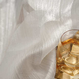 感卧室法式 纱帘奢窗纱网纱高级阳台飘白色风红窗帘客厅窗梦幻轻