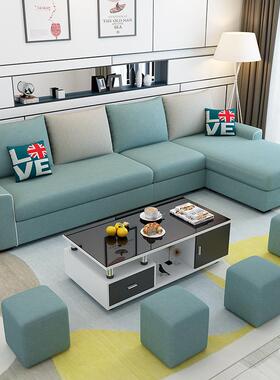 布现艺沙发2028组合可拆洗三胶人小户型简约代公寓乳科技布位艺沙