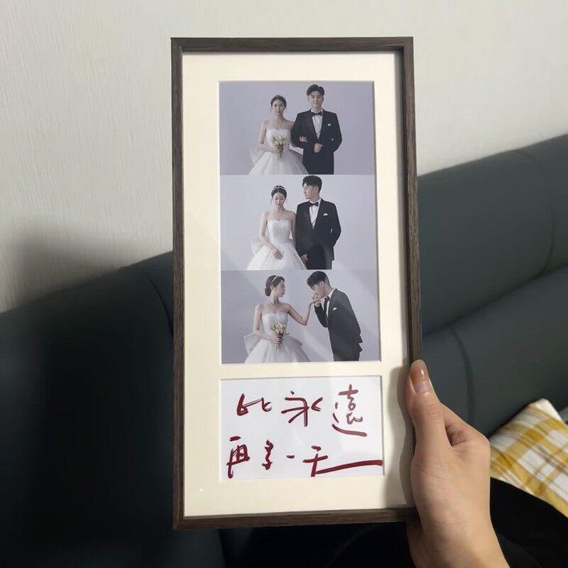 林屿森画 画框相框三连框相框摆台婚纱照相框照片挂墙结婚照相框图片