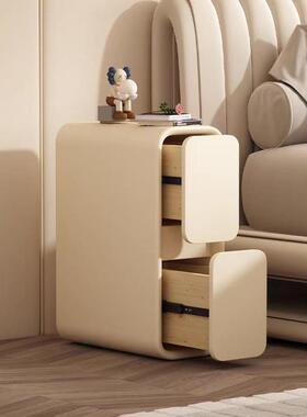 奶油床木NBO头柜奢法式实小型超窄夹缝20m迷你轻现代简约床边c柜