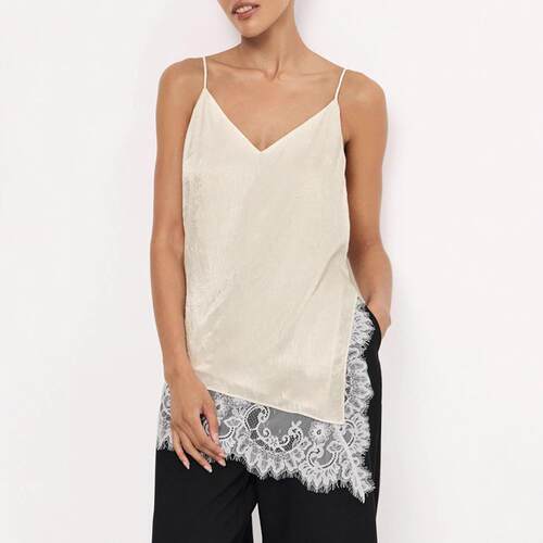 V-neck lace patchwork camisole vest for women's interior