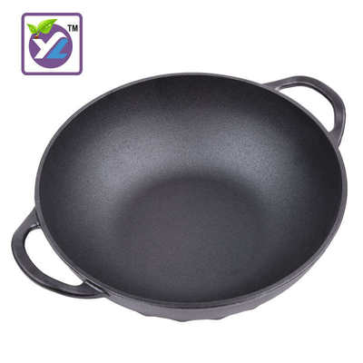 旋风底双耳铸铁炒锅老铁锅大锅 炒锅炒锅不易粘锅电磁炉可用