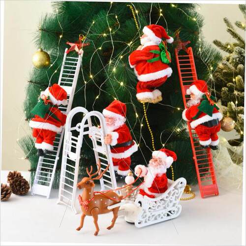 Christmas electric ladder Santa presents for children爬梯人