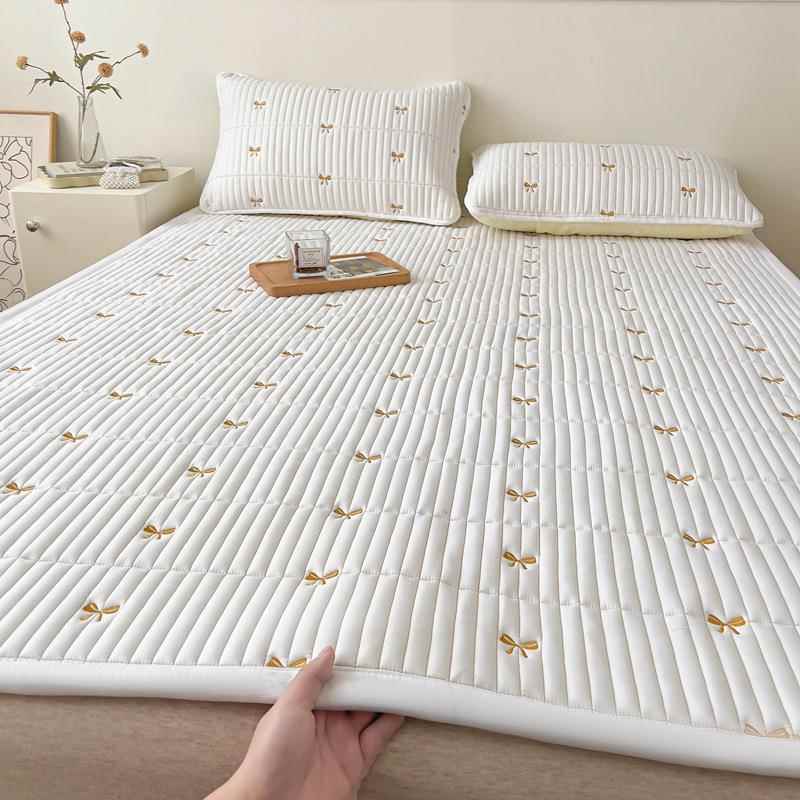A类绣花大豆纤维床垫软垫家用卧室床褥垫铺底冬天可折叠垫被褥子1
