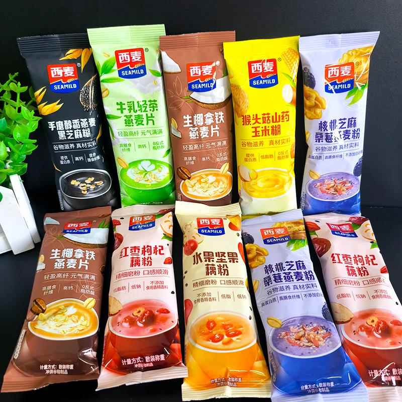 西麦燕麦片包装即食代餐藕粉零食燕麦脆牛奶奇亚籽冲泡营养 高钙