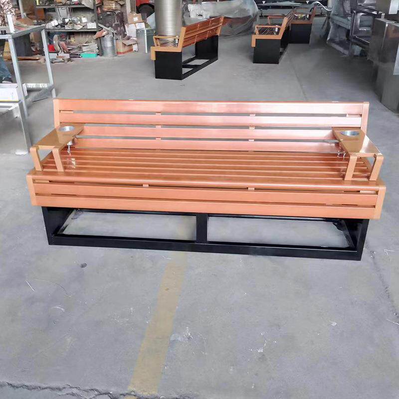 珺龙靠椅 户外公园椅长椅塑木防腐木休闲椅园林椅广场 户外长排椅