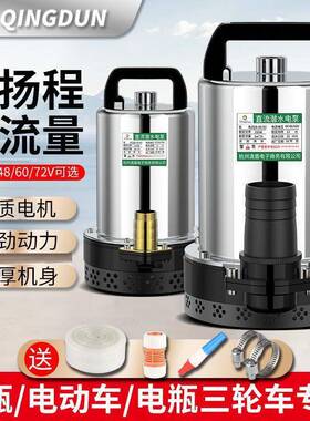 直流潜水泵12V24V48V60V家用电瓶车抽水泵小型电动农用灌溉抽水机