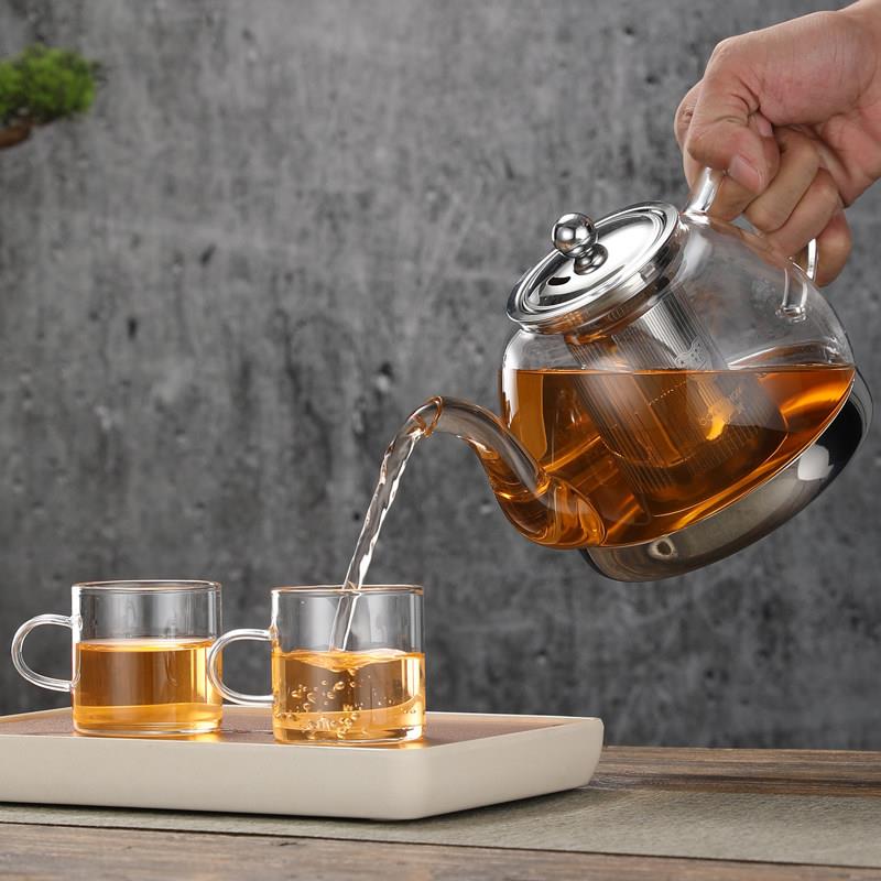 玻润 BOC-03电磁烧水壶黑耐热玻璃晶具炉煮茶炉壶家用茶过滤泡茶