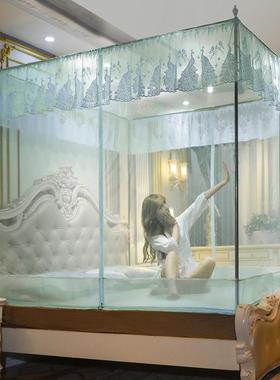 CB#三坐床式蚊帐古开门1.SU028m拉链5方顶蒙包1.2加密宫廷双人1.