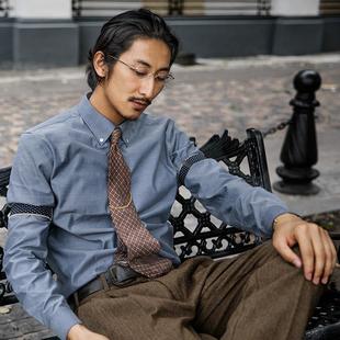 休工作服长袖 高档S 商务闲正装 男法式 OARIN复英伦古高级感白衬衫