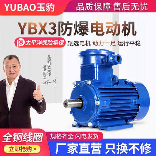 YB3隔爆型0.37W-315W三相380V高速6极900转防爆电动机厂家直营