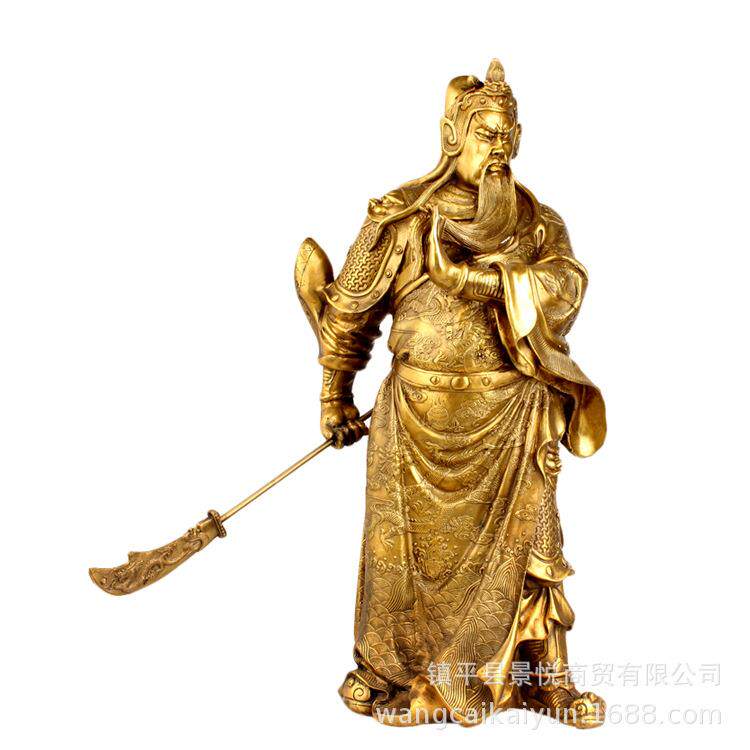铜像铜关公铜像武财神摆件大号关羽铜雕像家居办公室装饰品