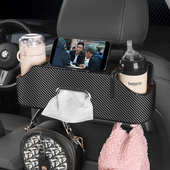 汽车座椅后背收纳盒椅背纸巾盒车载储物盒杯架爆款 电商